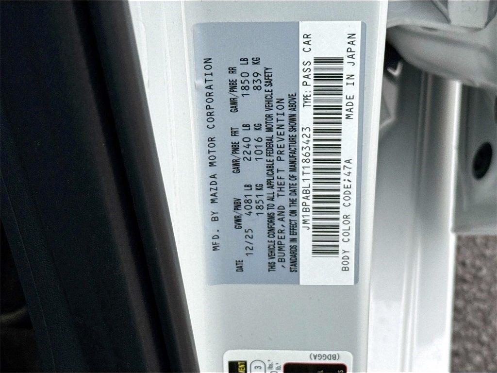 2026 Mazda Mazda3 Sedan 2.5 S Select Sport